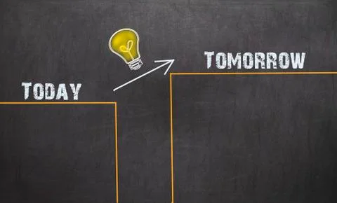 Great Idea Change Concept - Today and Tomorrow Illustrazione stock