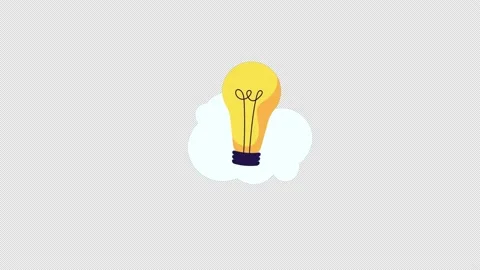 Great idea, Eureka. question mark in speech bubble and light bulb pops up. Stock Footage 164314670