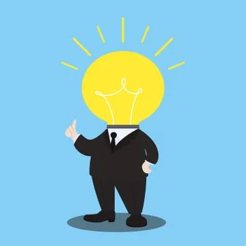 Great idea man character Stock Illustration