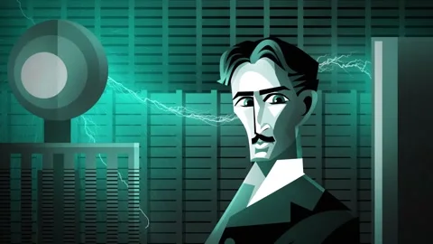 Great inventor with electrical coil system Stock Footage 313574754