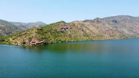Great Lake between Mountains 動画素材 247902441