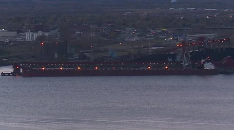 Great Lakes Freighter Duluth Harbor Stock Footage 63653872