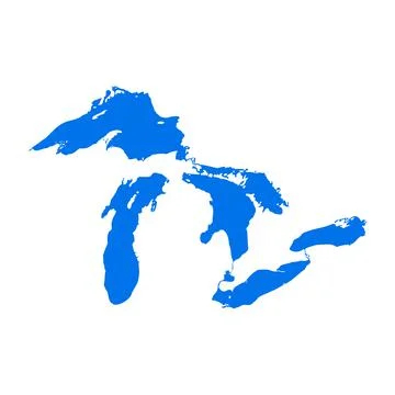 Great lakes map michigan superior vector silhouette abstract illustration map Stock Illustration