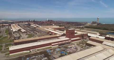 Great Lakes Massive Industrial Complex Aerial Clip 9 Stock Footage 161986816