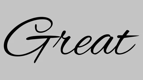 "Great" Lettering animation Stock Footage