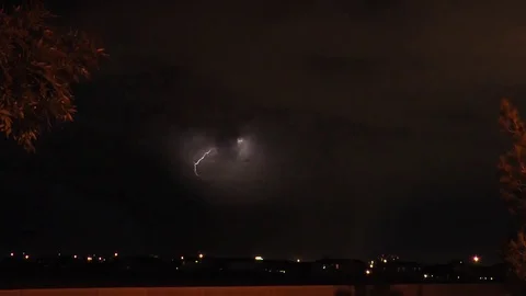 Great Lightning Stom, Multiple strikes Video stock 81414512
