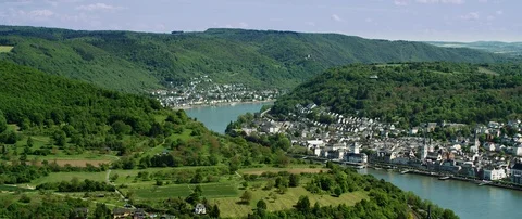 The great loop of the Rhine river, Boppard Vídeo Stock 100404427
