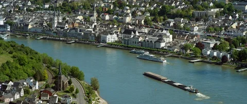 The great loop of the Rhine river, Boppard Video stock 100411180