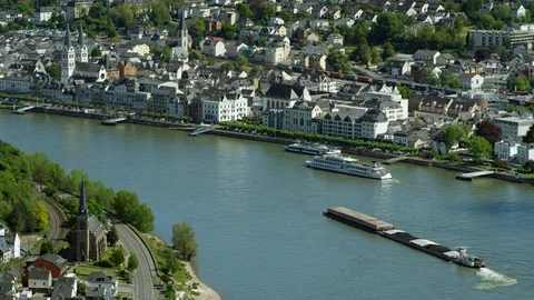 The great loop of the Rhine river, Boppard Vídeo Stock 100420224