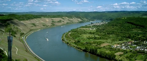 The great loop of the Rhine river Stock Footage 100408017
