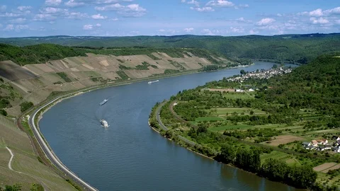 The great loop of the Rhine river Stock Footage 100413542