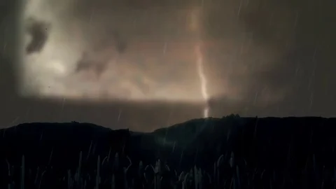 Great Medieval Army of Knights Marching to War Under Heavy Storm Stock Footage 73967409