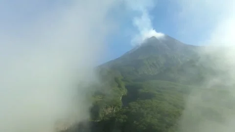 A great merapi mountain from aerial shoot Stock Footage 275496271