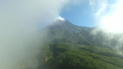A great merapi mountain from aerial shoot Stock Footage 275496278
