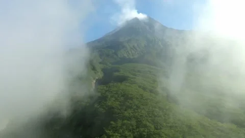 A great merapi mountain from aerial shoot Stock Footage 275496340