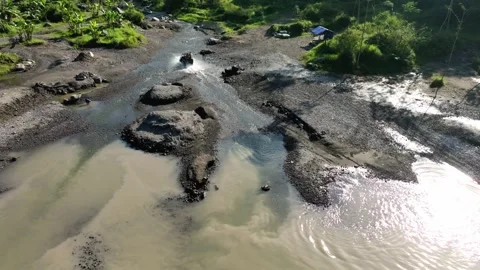 A great merapi mountain from aerial shoot Stock Footage 275496370
