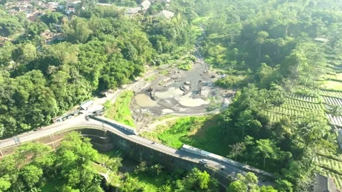 A great merapi mountain from aerial shoot Stock Footage 275496447
