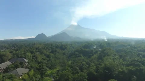 A great merapi mountain from aerial shoot Stock Footage 275496467