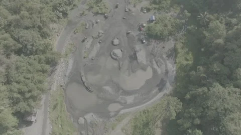 A great merapi mountain from aerial shoot Stock Footage 275496491