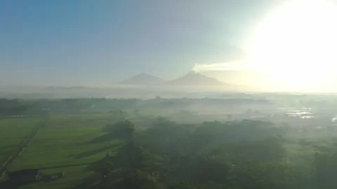 A great merapi mountain from aerial shoot Stock Footage 275496670