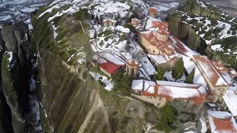 Great Meteoron Monastery in Meteora Stock Footage 145996986