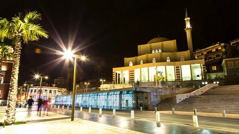 Great Mosque of Durres by night 動画素材 69799849