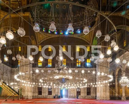 The great Mosque of Muhammad Ali Pasha - Alabaster Mosque, Citadel of Cairo, Stock Photos