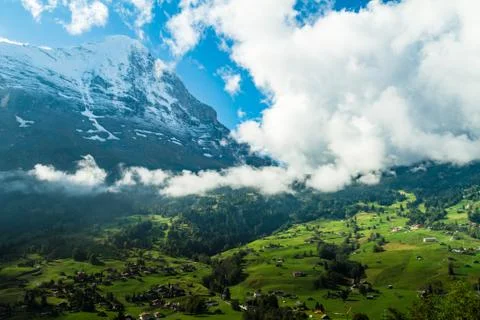 The great north wall of Eiger Stock Photos