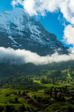 The great north wall of Eiger Stock Photos