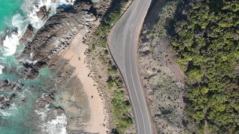 Great Ocean Road. Top down view. Stock Footage 154144527