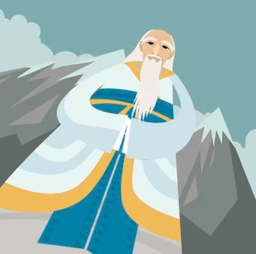 Great old chinese philosopher thinker Stock-Illustration