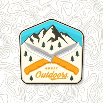 Great outdoors patch, sticker. Vector illustration. Concept for shirt or logo Illustrazione stock