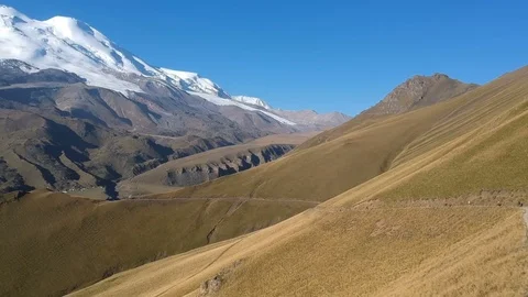 Great panorama on high snow mountain Video stock 83765997
