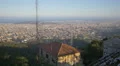 Great panoramic view of Barcelona with the Mediterranean Sea 4k or 4k+ Resolution