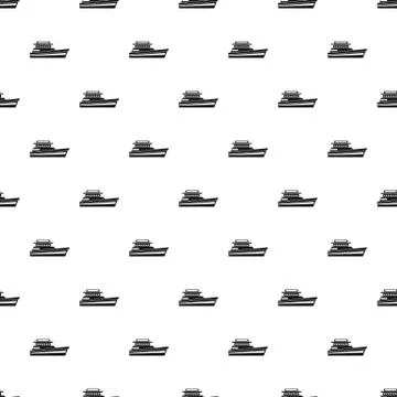 Great powerboat pattern, simple style Illustrazione stock