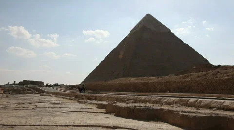 Great Pyramid with Bus in Background Stock Footage 608793