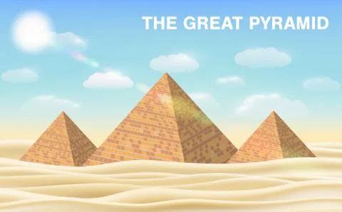 The great pyramid of giza in desert 스톡 일러스트
