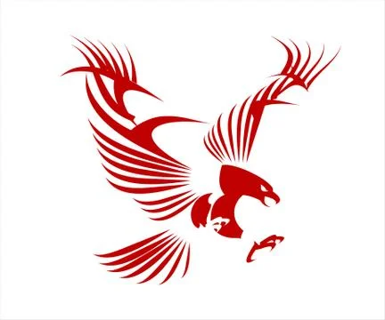 Great Red Eagle, spread out its feather Stock Illustration