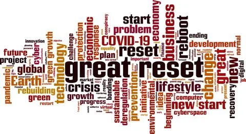 Great reset word cloud Stock Illustration