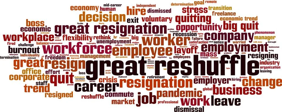 Great reshuffle word cloud Stock Illustration