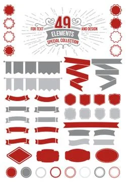 Great for retro Premium design elements. Frames and ribbons Designers Collection Illustrazione stock