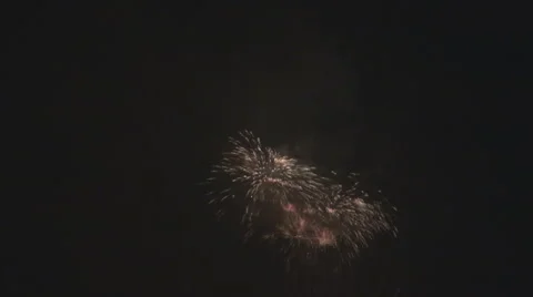 Great reverse effect fireworks explosion, give time back, implosion on dark sky Stock Footage 42258931