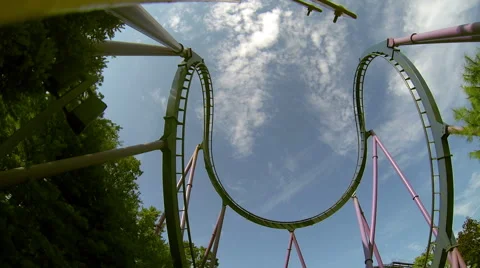 Great Rollercoaster Shot Stock Footage 40711444