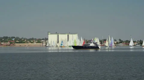 Great sailing regatta Video stock 25077934