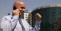 Great Sale Announcement Mobile Phone Happy Excited Businessman Talking Telephone 4k or 4k+ Resolution