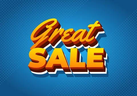 Great sale. Text effect in good colors with 3D style 스톡 일러스트
