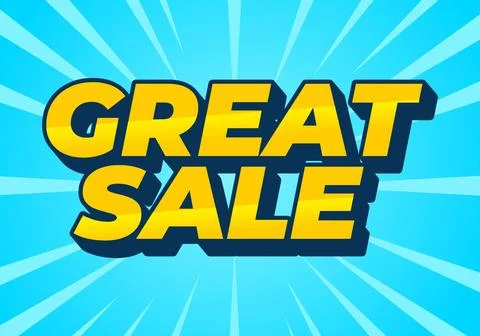 Great sale. Text effect in good colors with 3D style Illustrazione stock