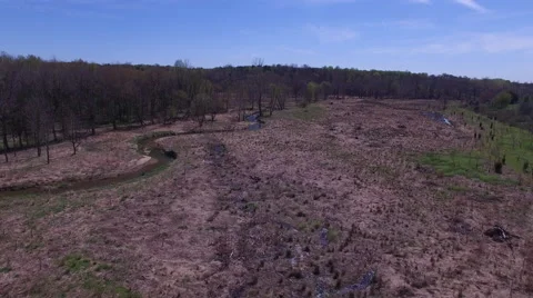 Great Seneca Stream Valley Park Aerial Pullback Video stock 62440962