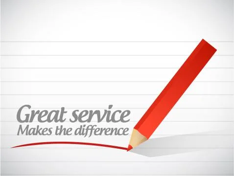 Great service makes the difference message Stockillustratie