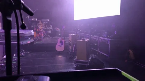 Great shot of instruments on a stage before a show Stock Footage 83254657